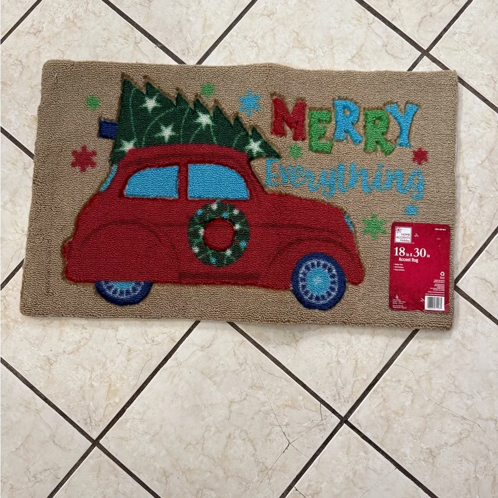 Festive Red Car Holiday Doormat